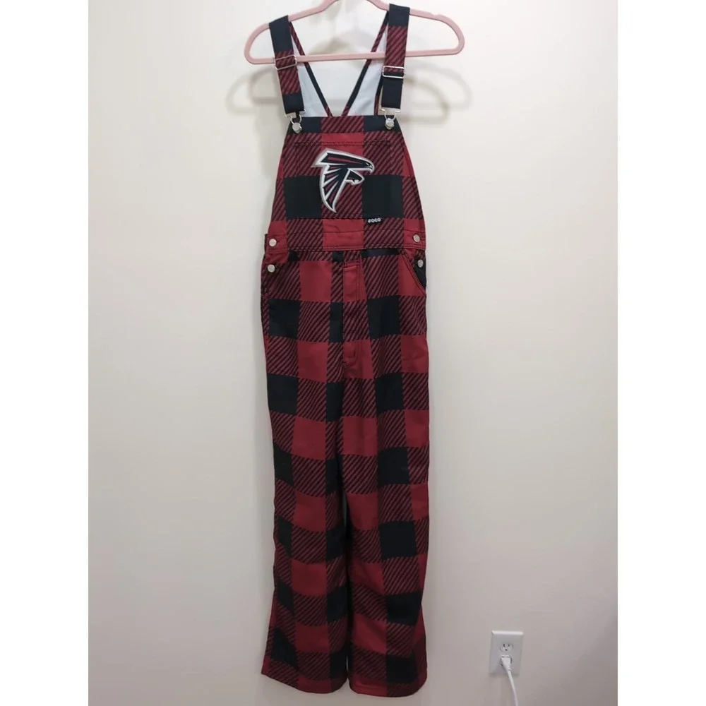 FOCO NFL Team Apparel Bib Overalls Atlanta Falcons Red Black Football Mens Small